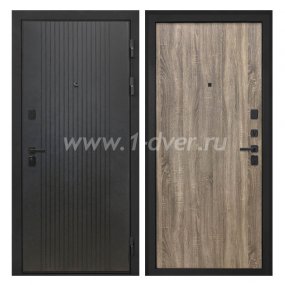 Входная дверь Интекрон Профит лофт черный, дуб турин - черные металлические двери  с установкой