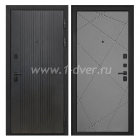 Входная дверь Интекрон Профит лофт черный, Лучи-М графит - черные металлические двери  с установкой