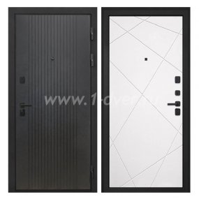 Входная дверь Интекрон Профит лофт черный, Лучи-М милк - черные металлические двери  с установкой