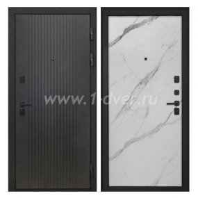 Входная дверь Интекрон Профит лофт черный, мрамор арктик - левые входные двери с установкой