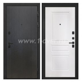 Входная дверь Интекрон Профит лофт черный, ФЛ-243-м белая матовая - входные двери в здание с установкой