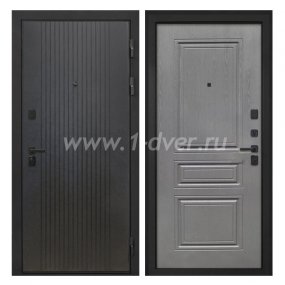 Входная дверь Интекрон Профит лофт черный, ФЛ-243-м графит вуд дуб - черные металлические двери  с установкой