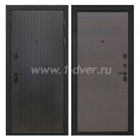 Входная дверь Интекрон Профит лофт черный, эковенге поперечный с установкой