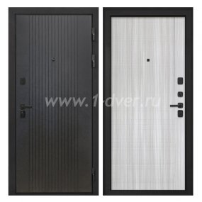 Входная дверь Интекрон Профит лофт черный, В-07 сандал белый - черные металлические двери  с установкой