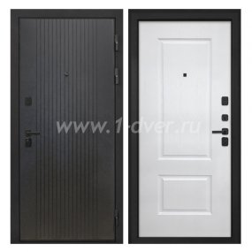 Входная дверь Интекрон Профит лофт черный, альба роял вуд белый - черные металлические двери  с установкой