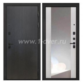 Входная дверь Интекрон Профит лофт черный, ФЛЗ-516 сосна белая, зеркало - входные двери в квартиру с установкой