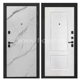 Входная дверь Интекрон Профит мрамор арктик, КВ-2 белая матовая - цветные входные двери с установкой