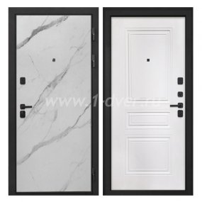 Входная дверь Интекрон Профит мрамор арктик, ФЛ-243-м белая матовая - одностворчатые металлические двери с установкой