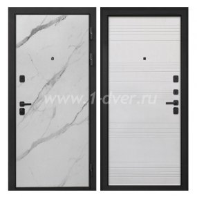 Входная дверь Интекрон Профит мрамор арктик, ФЛ-316 белый ясень - цветные входные двери с установкой