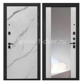 Входная дверь Интекрон Профит мрамор арктик, ФЛЗ-516 сосна белая, зеркало - элитные входные двери с установкой