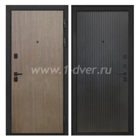 Входная дверь Интекрон Профит шпон венге коричневый, лофт черный - входные двери модерн с установкой