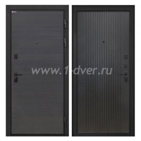 Входная дверь Интекрон Профит эковенге поперечный, лофт черный - входные двери МДФ с установкой