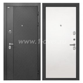 Входная дверь Интекрон Олимпия лофт черный, силк сноу - одностворчатые металлические двери с установкой