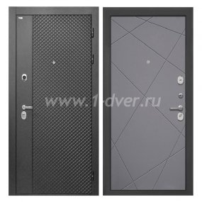 Входная дверь Интекрон Олимпия лофт черный, Лучи-М графит с установкой