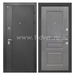 Входная дверь Интекрон Олимпия лофт черный, ФЛ-243-м графит вуд дуб - входные двери оптом с установкой