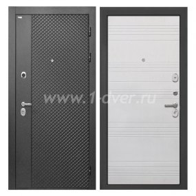 Входная дверь Интекрон Олимпия лофт черный, ФЛ-316 белый ясень - черные металлические двери  с установкой