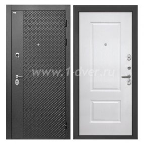 Входная дверь Интекрон Олимпия лофт черный, альба роял вуд белый - входные двери МДФ с установкой