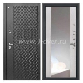 Входная дверь Интекрон Олимпия лофт черный, ФЛЗ-516 сосна белая, зеркало - качественные входные металлические двери (цены) с установкой