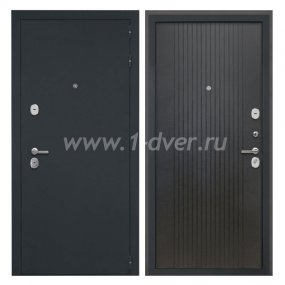 Входная дверь Интекрон Греция черный шелк, лофт черный - черные металлические двери  с установкой