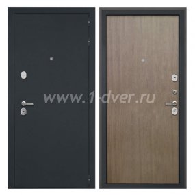 Входная дверь Интекрон Греция черный шелк, шпон венге коричневый - входные двери нестандартных размеров с установкой