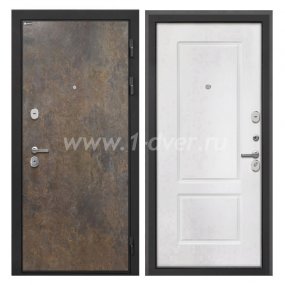 Входная дверь Интекрон Сицилия Remix гранж, КВ-2 белая матовая - наружные металлические утепленные двери с установкой