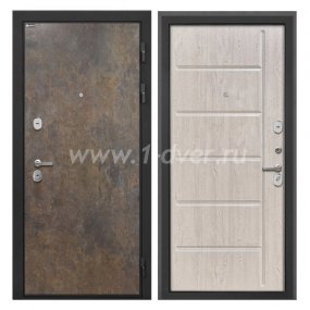 Входная дверь Интекрон Сицилия Remix гранж, ФЛ-102 сосна белая - теплые входные двери с установкой