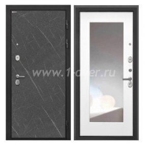 Входная дверь Интекрон Сицилия Remix лава, ФЛЗ120М белая матовая, зеркало - качественные входные металлические двери (цены) с установкой