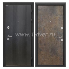 Входная дверь Интекрон Сицилия Remix лофт черный, гранж - черные металлические двери  с установкой