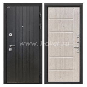 Входная дверь Интекрон Сицилия Remix лофт черный, ФЛ-102 сосна белая - входные двери на заказ с установкой