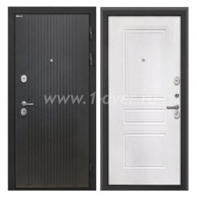 Входная дверь Интекрон Сицилия Remix лофт черный, ФЛ-243-м белая матовая - черные металлические двери  с установкой
