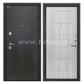 Входная дверь Интекрон Сицилия Remix лофт черный, ФЛ-39 сандал белый - черные металлические двери  с установкой