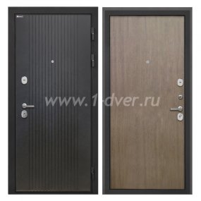 Входная дверь Интекрон Сицилия Remix лофт черный, шпон венге коричневый - узкие входные двери с установкой