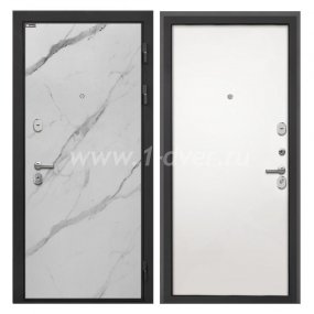 Входная дверь Интекрон Сицилия Remix мрамор арктик, силк сноу - наружные металлические утепленные двери с установкой
