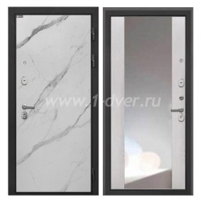 Входная дверь Интекрон Сицилия Remix мрамор арктик, ФЛЗ-516 сосна белая, зеркало - узкие входные двери с установкой