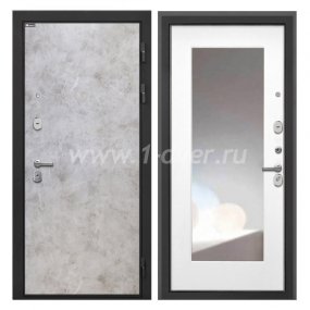 Входная дверь Интекрон Сицилия Remix мрамор арктик, ФЛЗ120М белая матовая, зеркало - качественные входные металлические двери (цены) с установкой