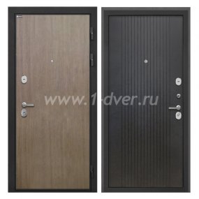 Входная дверь Интекрон Сицилия Remix шпон венге коричневый, лофт черный - узкие входные двери с установкой