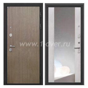 Входная дверь Интекрон Сицилия Remix шпон венге коричневый, ФЛЗ-516 сосна белая, зеркало с установкой
