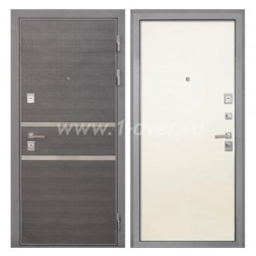 Входная дверь Интекрон Неаполь лен сильвер, силк жасмин - качественные входные металлические двери (цены) с установкой