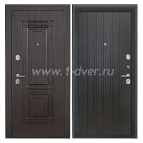 Входная дверь Интекрон Италия венге, лофт черный - наружные металлические утепленные двери с установкой