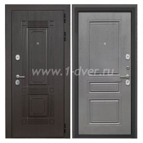Входная дверь Интекрон Италия венге, ФЛ-243-м графит вуд дуб - одностворчатые металлические двери с установкой