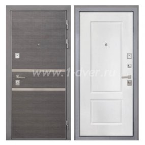 Входная дверь Интекрон Неаполь лен сильвер, КВ-2 белая матовая - качественные входные металлические двери (цены) с установкой