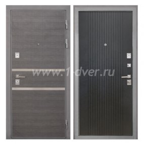 Входная дверь Интекрон Неаполь лен сильвер, лофт черный - качественные входные металлические двери (цены) с установкой