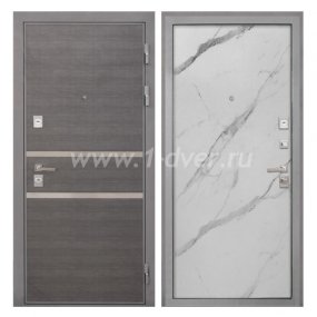 Входная дверь Интекрон Неаполь лен сильвер, мрамор арктик - качественные входные металлические двери (цены) с установкой