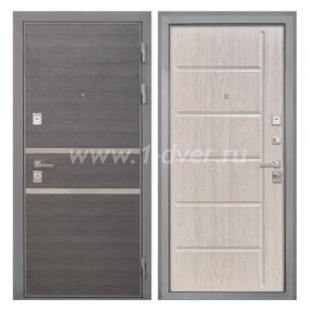 Входная дверь Интекрон Неаполь лен сильвер, ФЛ-102 сосна белая - качественные входные металлические двери (цены) с установкой