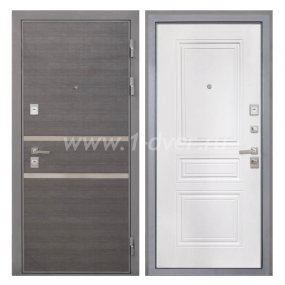 Входная дверь Интекрон Неаполь лен сильвер, ФЛ-243-м белая матовая - входные двери нестандартных размеров с установкой