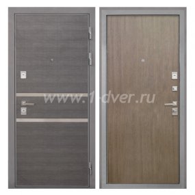 Входная дверь Интекрон Неаполь лен сильвер, шпон венге коричневый - качественные входные металлические двери (цены) с установкой