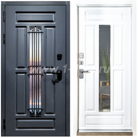 Входная дверь ND с терморазрывом Амира 3К с магнитным уплотнителем, серый графит, эмаль белая - антивандальные входные двери с установкой