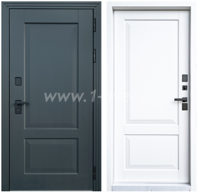 Входная дверь ND с терморазрывом Арктика 3К, серый графит, эмаль белая - готовые металлические двери с установкой