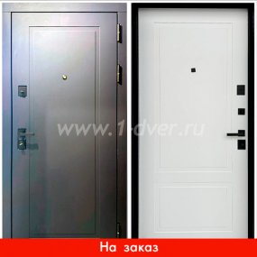 Входная дверь STARK Классика 1, темно-синий софт, белый софт - металлические двери по индивидуальным размерам с установкой