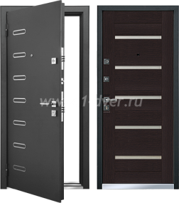 Входная дверь Mastino Ponte - 02 - черные металлические двери  с установкой